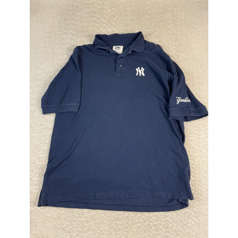 New York Yankees Polo Shirt Mens Large MLB Baseball Embroidered Short Sleeve